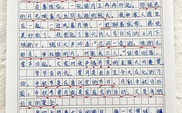 二年级中秋节日记—中秋节摘抄100字