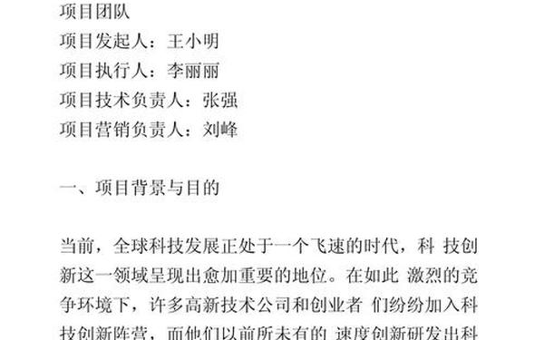 项目计划书代写(创新创业项目计划书)