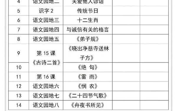 二年级上册语文课本_二年级下册语文内容