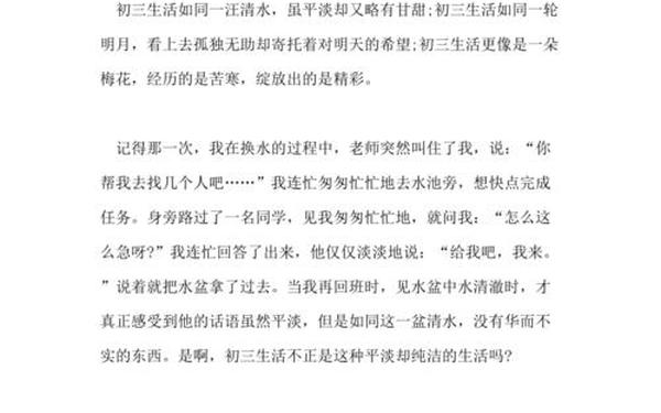 我的初三生活—我的初三生活 作文