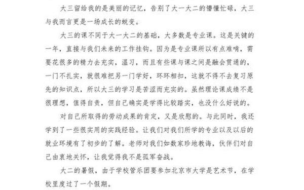 大三学年总结_大三自我总结