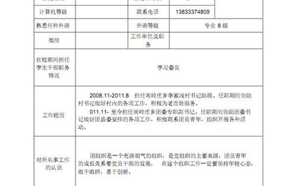 个人简历样本,简短的个人简历