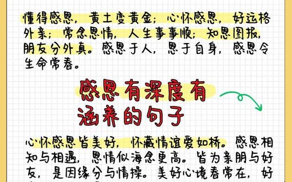 感恩的话语简短精辟、感恩的简短句子