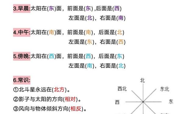 位置与方向 三年级下册位置与方向
