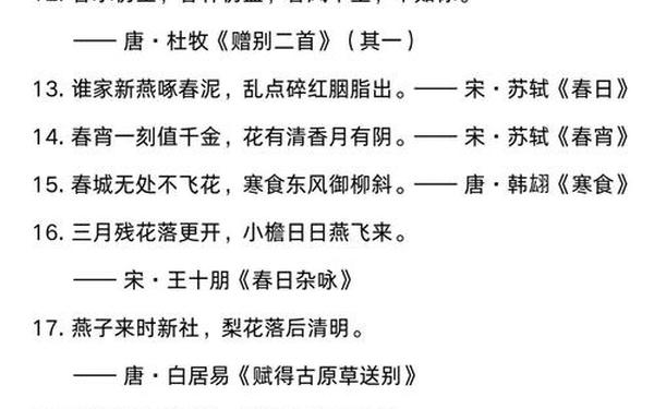 关于春天的古诗100首 描写春天的四句话