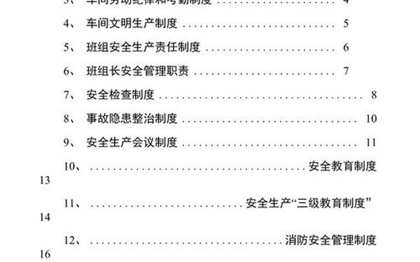 工厂安全管理制度 车间管理制度完整版