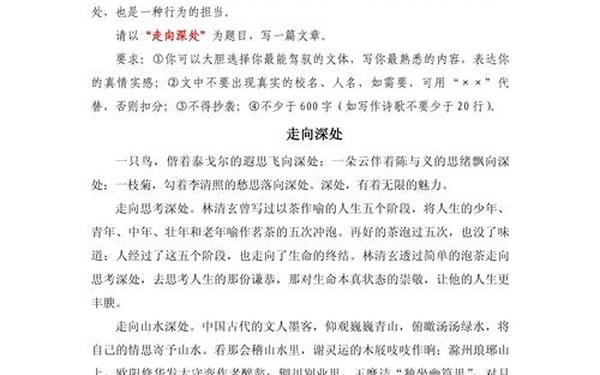 2019中考作文题目;2019年中考满分作文真卷