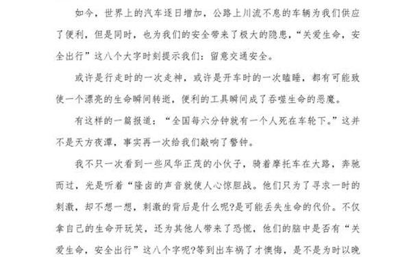 安全伴我行作文(安全与你同行征文)