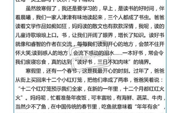 我的寒假生活作文300字左右(300字《我的寒假生活》)