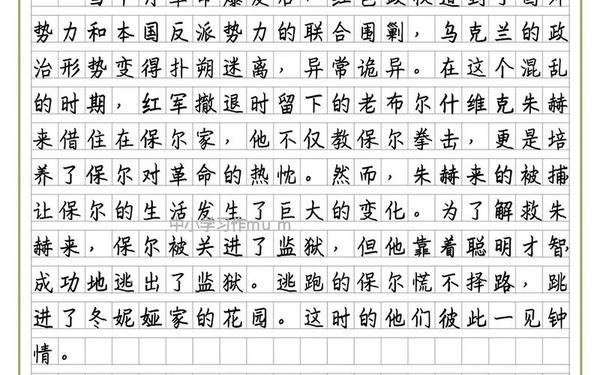 六年级优秀作文免费—作品梗概作文六年级600字左右