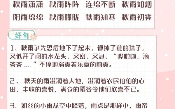 描写雨的好词好句(我积极累的好词好句摘抄大全15篇)