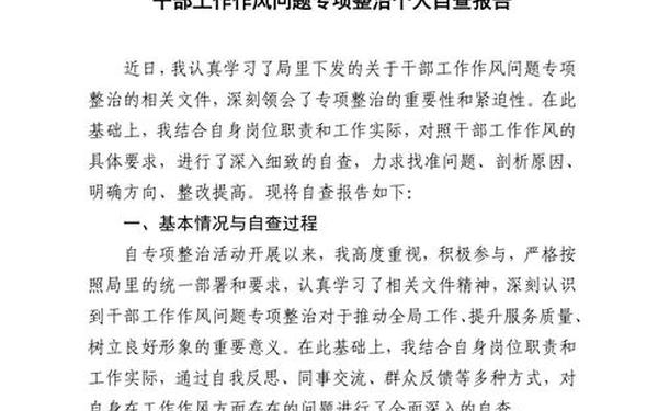 工作作风自查报告;工作作风自查报告及整改措施