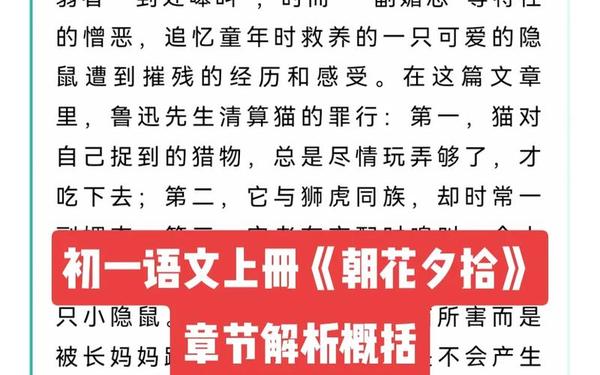 朝花夕拾110章内容概括 朝花夕拾第十篇概括100字