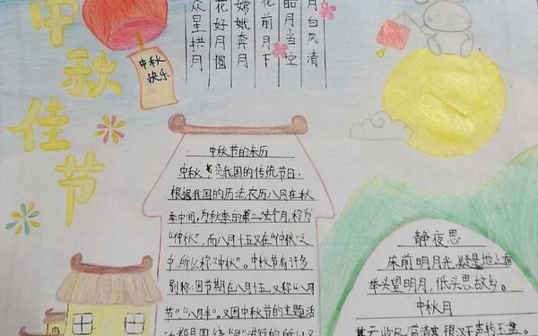 中秋节手抄报摘抄内容(元宵节手抄报内容诗句)